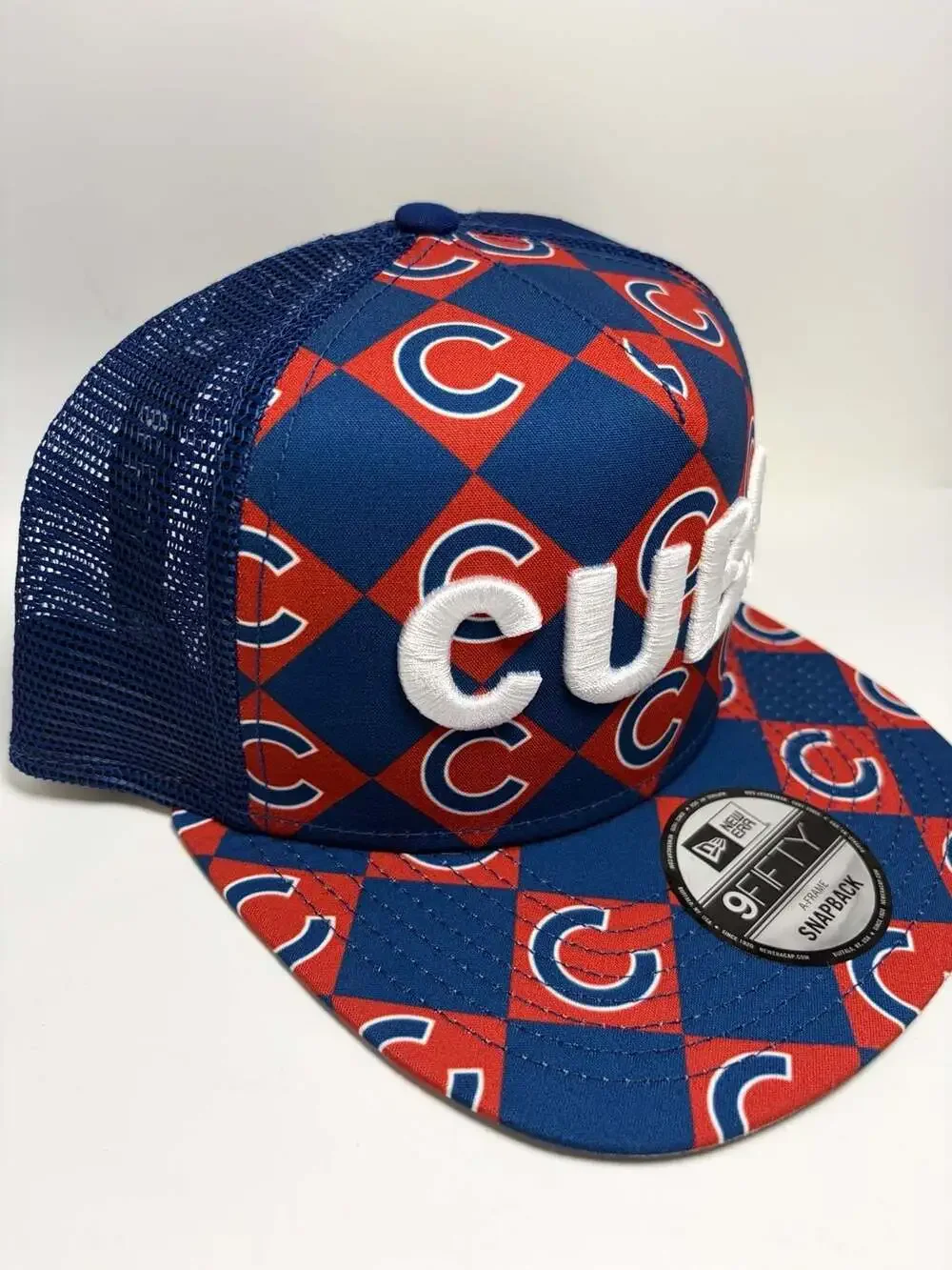 New Era Men's New Era Royal Chicago Cubs Seeing Diamonds A-Frame Trucker 9FIFTY